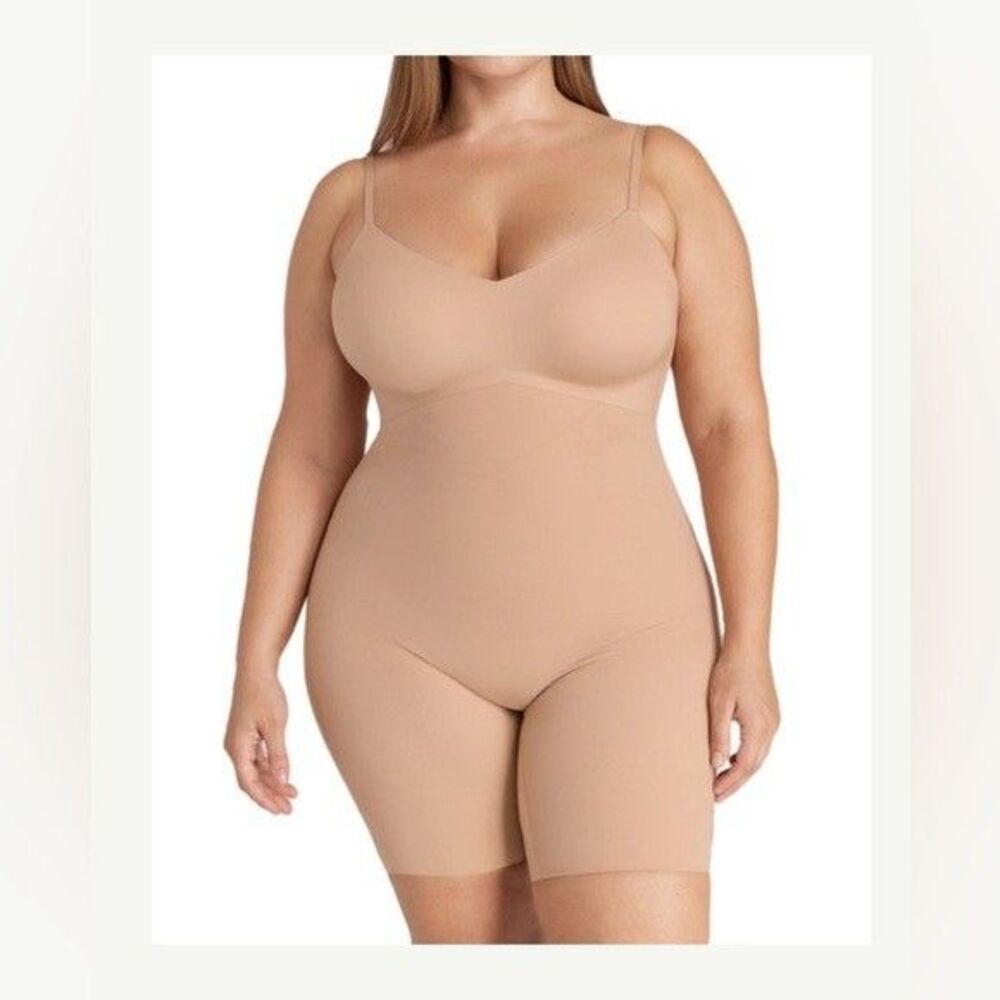 New HONEYLOVE 3X SuperPower Bodysuit Mid Thigh Length Targeted Compression NWT
